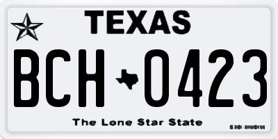 TX license plate BCH0423