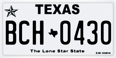 TX license plate BCH0430