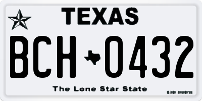 TX license plate BCH0432
