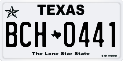 TX license plate BCH0441