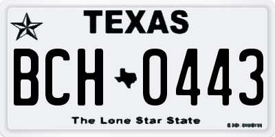TX license plate BCH0443