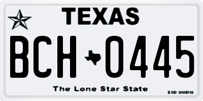 TX license plate BCH0445