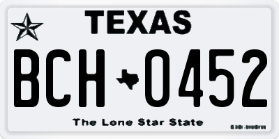 TX license plate BCH0452