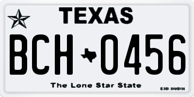 TX license plate BCH0456