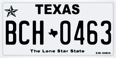 TX license plate BCH0463