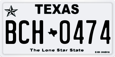 TX license plate BCH0474