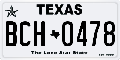 TX license plate BCH0478