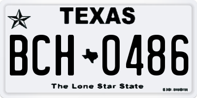 TX license plate BCH0486