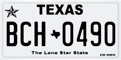 TX license plate BCH0490