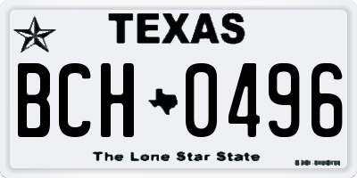 TX license plate BCH0496