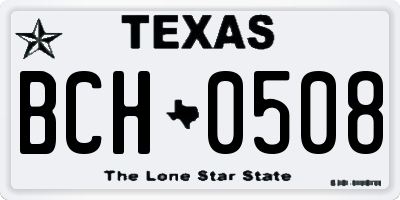 TX license plate BCH0508