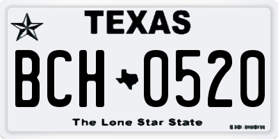 TX license plate BCH0520
