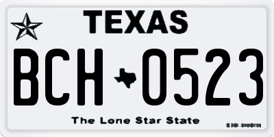 TX license plate BCH0523