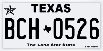 TX license plate BCH0526