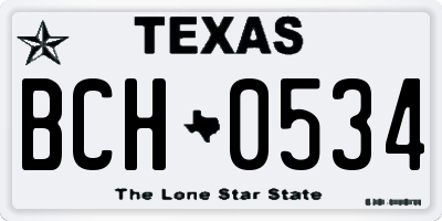 TX license plate BCH0534