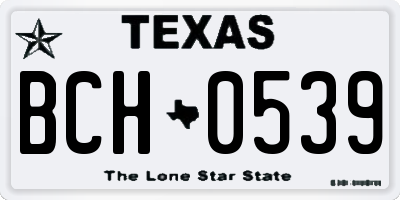 TX license plate BCH0539