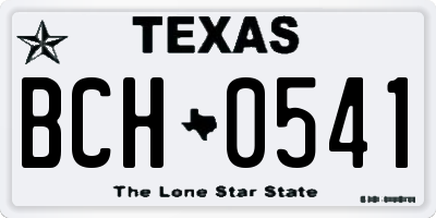 TX license plate BCH0541