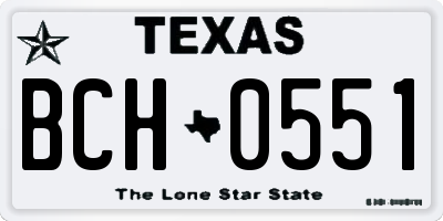 TX license plate BCH0551