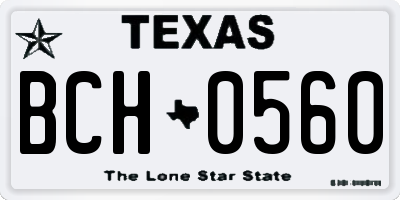 TX license plate BCH0560