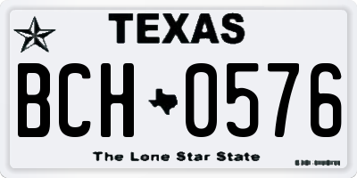 TX license plate BCH0576