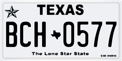 TX license plate BCH0577
