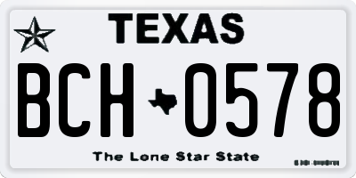 TX license plate BCH0578