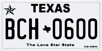 TX license plate BCH0600
