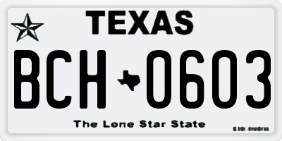TX license plate BCH0603