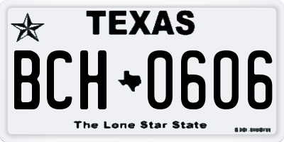 TX license plate BCH0606