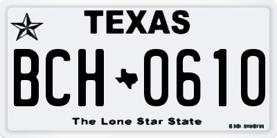 TX license plate BCH0610