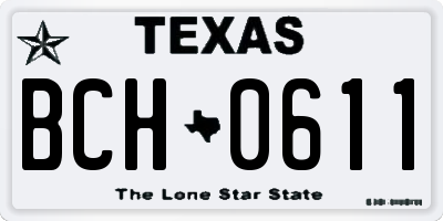 TX license plate BCH0611