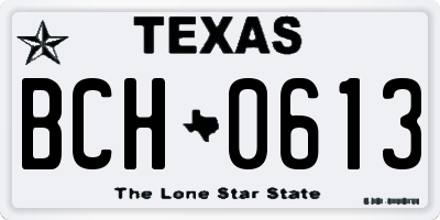 TX license plate BCH0613