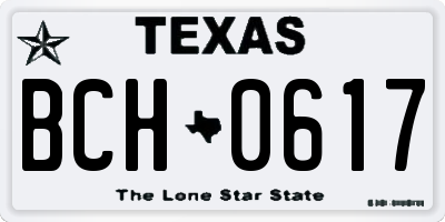 TX license plate BCH0617
