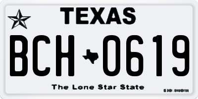 TX license plate BCH0619