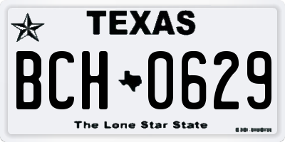 TX license plate BCH0629
