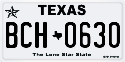 TX license plate BCH0630
