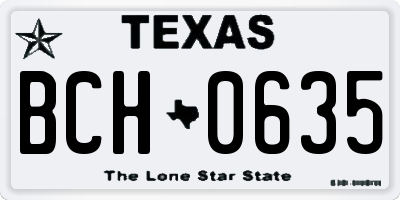 TX license plate BCH0635