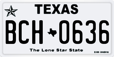 TX license plate BCH0636