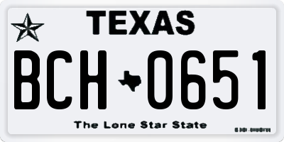 TX license plate BCH0651