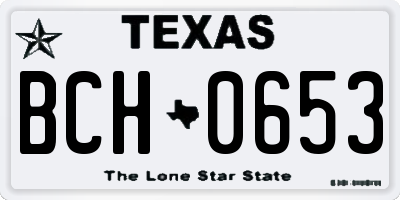 TX license plate BCH0653