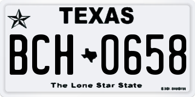 TX license plate BCH0658
