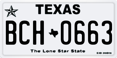 TX license plate BCH0663