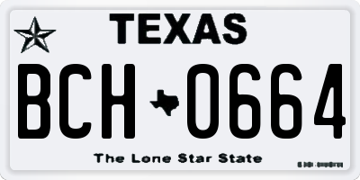 TX license plate BCH0664