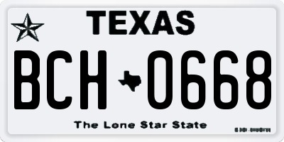 TX license plate BCH0668