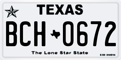 TX license plate BCH0672