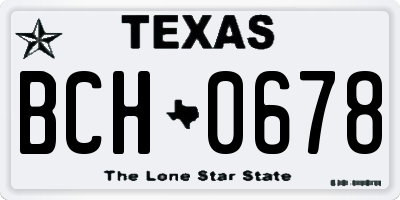 TX license plate BCH0678