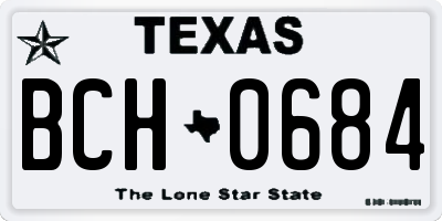 TX license plate BCH0684