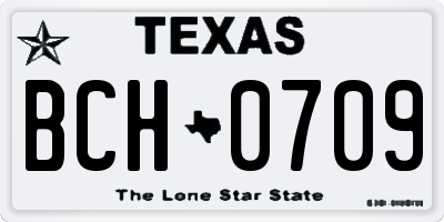 TX license plate BCH0709