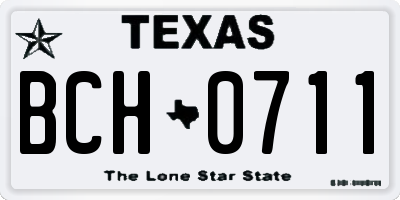TX license plate BCH0711