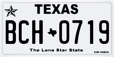 TX license plate BCH0719